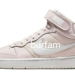 Nike Court Borough Kids Pearl Pink & White High-Top Sneakers/Tennis